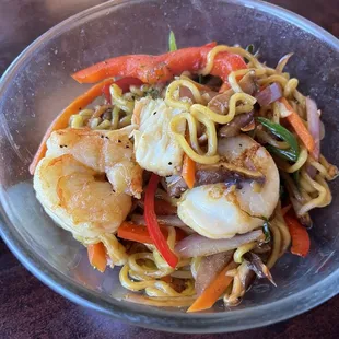 Seafood soba half a portion