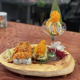 a plate of food on a table