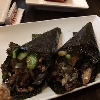 H11. Salmon Skin Hand Roll