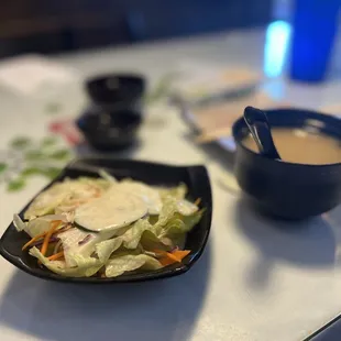House salad &amp; miso soup