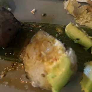 The avocado in the pic is the side I asked for that&apos;s why it&apos;s outside the roll. Spot the sushi, smallest pieces ever added to the roll.