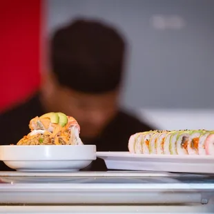 a sushi place and lounge