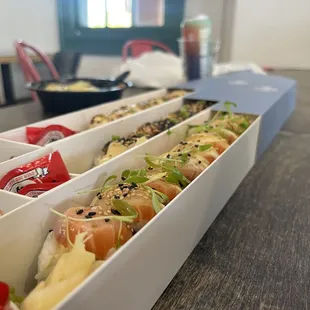 a variety of sushi