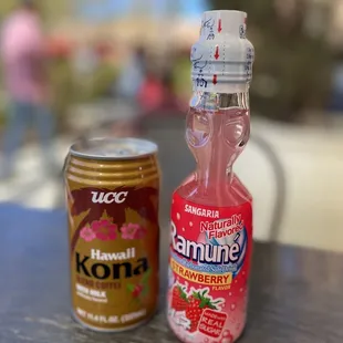 Strawberry ramune and Kona coffee