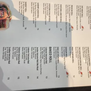 menu
