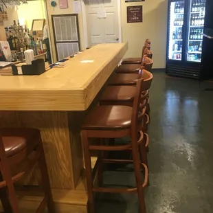 a row of bar stools