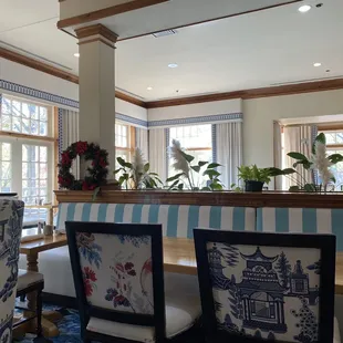 One of the many seating areas