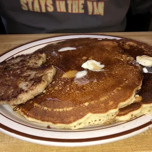 American pancakes and homemade sausage