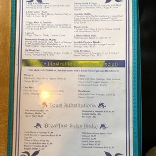 Breakfast all day menu