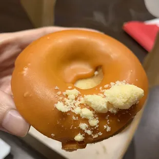 Thai tea flavored mochi donut