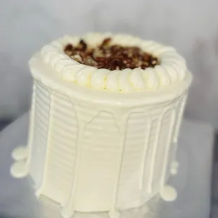 a white frosted cake