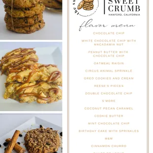 Cookie flavor menu