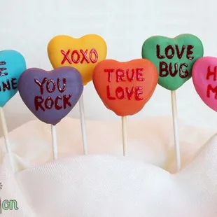 Sweetheart cake pops, messages can be customizable!