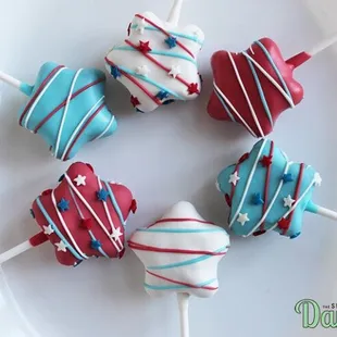 Cake pops to celebrate Fourth of July!