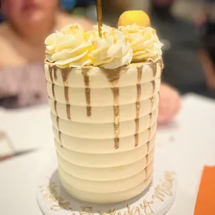 a cake with a candle on top