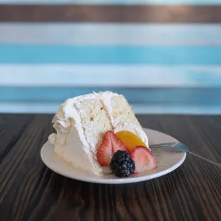 Vanilla Tres Leches Cake Slice