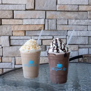 Blended Iced Coffee
(Left is Caramel, Right is Mocha)