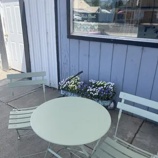 Some of the sitting area outside