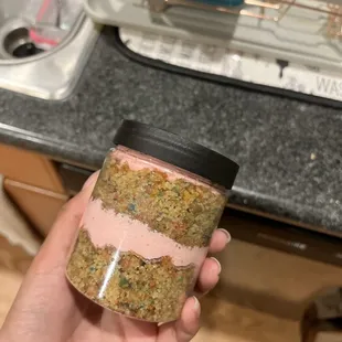 Vegan birthday cake jar