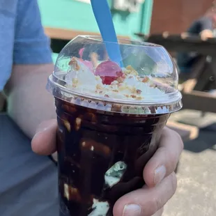 Thin mint Oreo sundae