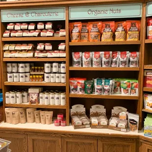 a variety of products on display