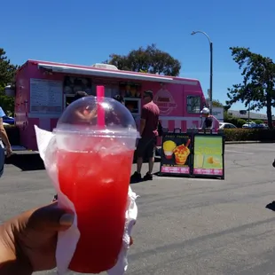Lemonade Twister w/ Raspberry on a nice sunny day in Alameda