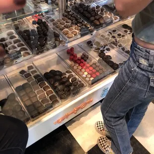 a display of chocolates