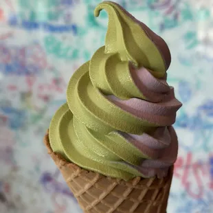 Matcha + ube swirl