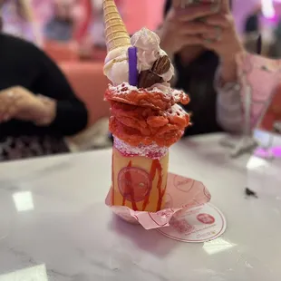 Strawberry waffle shake