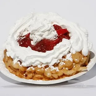 Our delicious strawberries and whip cream funnel