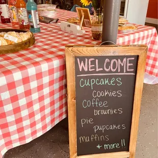 a welcome sign for customers