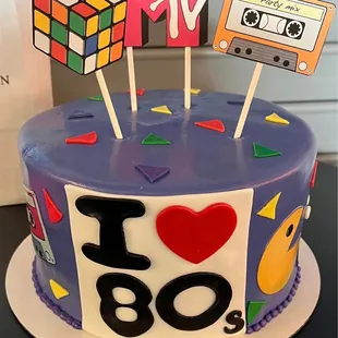 Lemon cake with everything 80s fondant icing for a 40th Birthday