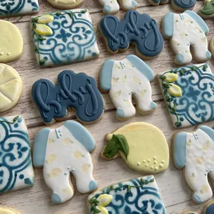 Tuscany themed baby shower cookies
