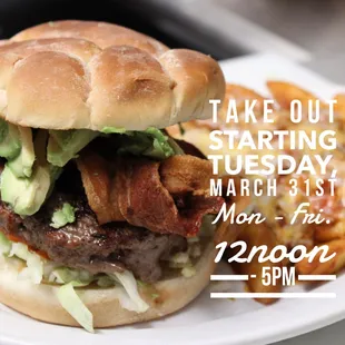 Takeout menu starting March 31, 2020