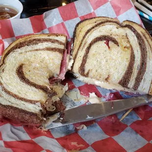 Reuben on Marble Rye.