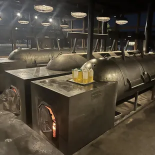 Moberg 1000 gallon offset smokers