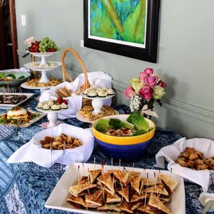 a table full of food