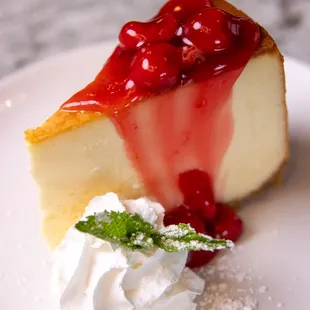 a piece of cheesecake on a plate