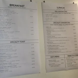 menu
