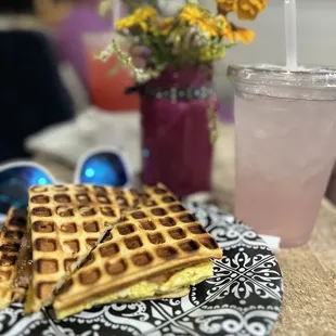 Breakfast Egg Sandwich &amp; Lavender Lemonade! Phenomenal food and drinks here! The staff are so kind and it&apos;s a beautiful space.