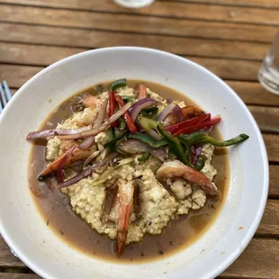 Gluten free shrimp and grits TO DIE FOR!