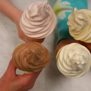 Featuring Soft Served Ice Cream: Vanilla, Caramel, Strawberry and Chocolate.