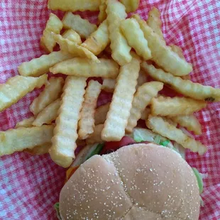 Burger and fries