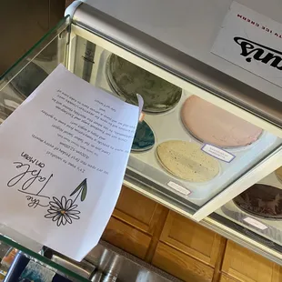 a menu for a pastry shop