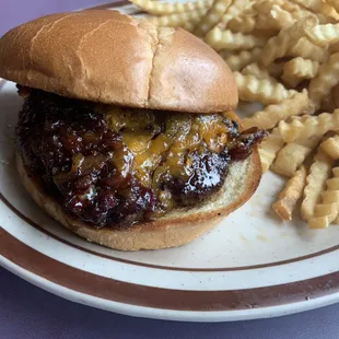 Our Table Select...Homemade Bacon Jam On top of a cheddar cheese burger!