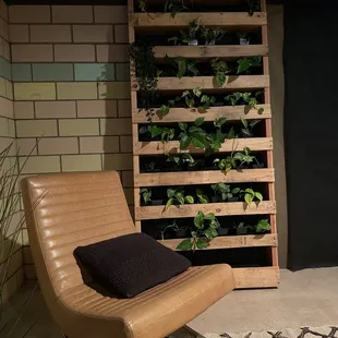 Cozy seating area for work or study or reading.