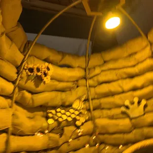 The inside of the kids "bee hive"