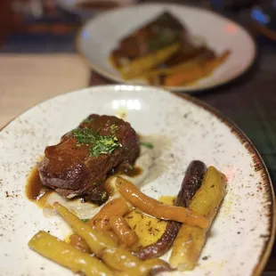 Aged Balsamic &amp; Red Wine Braised Short Rib . They split it for us since we shared