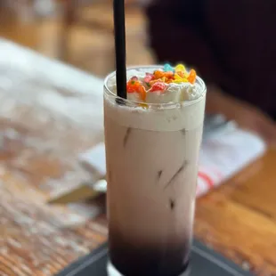 Ube oat ice tea
