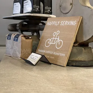 a variety of coffees on display